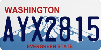 WA license plate AYX2815