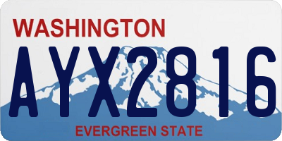 WA license plate AYX2816