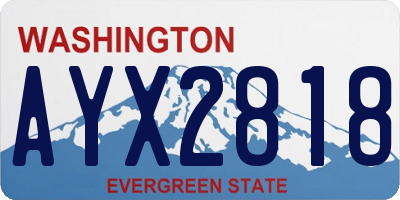 WA license plate AYX2818