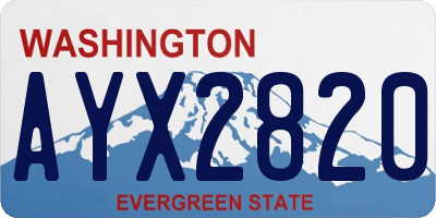 WA license plate AYX2820