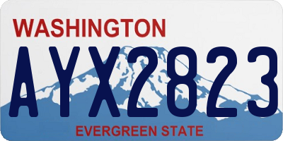 WA license plate AYX2823