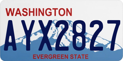 WA license plate AYX2827