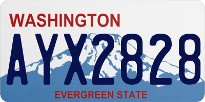 WA license plate AYX2828