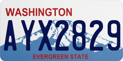 WA license plate AYX2829