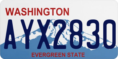 WA license plate AYX2830