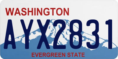 WA license plate AYX2831