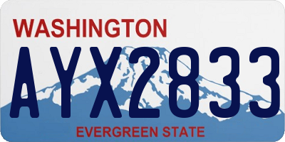 WA license plate AYX2833