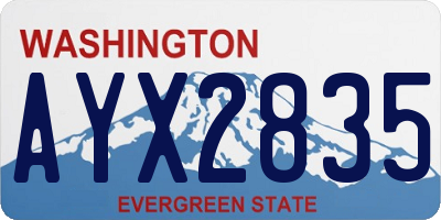 WA license plate AYX2835