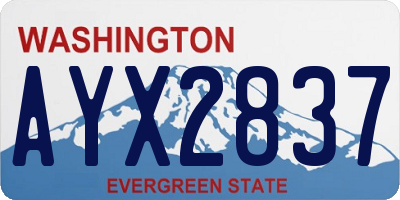 WA license plate AYX2837