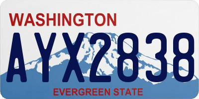 WA license plate AYX2838