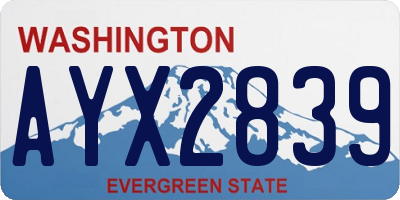 WA license plate AYX2839