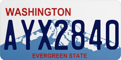 WA license plate AYX2840