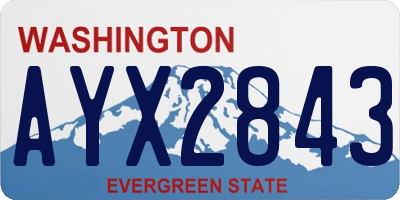 WA license plate AYX2843