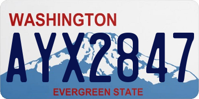 WA license plate AYX2847