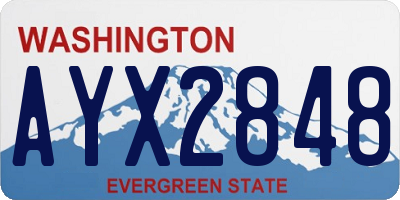 WA license plate AYX2848