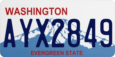 WA license plate AYX2849