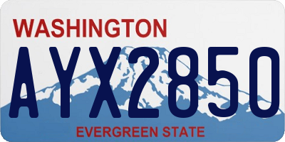 WA license plate AYX2850