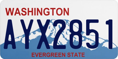 WA license plate AYX2851