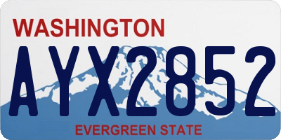 WA license plate AYX2852