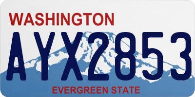 WA license plate AYX2853