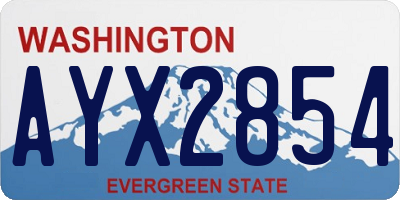 WA license plate AYX2854