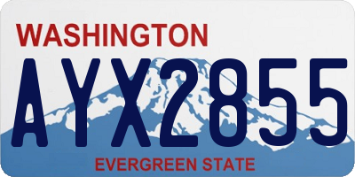 WA license plate AYX2855