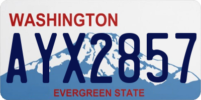 WA license plate AYX2857