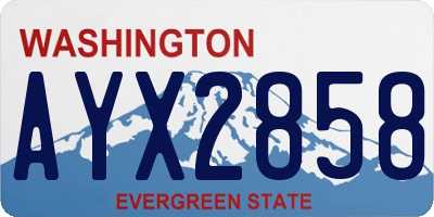 WA license plate AYX2858