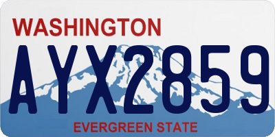 WA license plate AYX2859