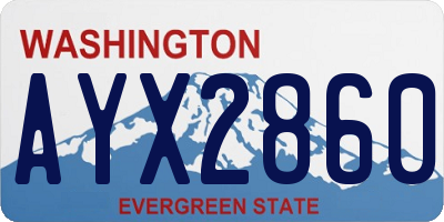 WA license plate AYX2860