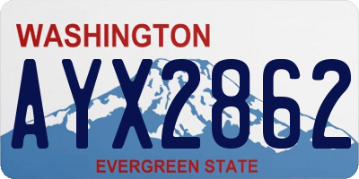 WA license plate AYX2862