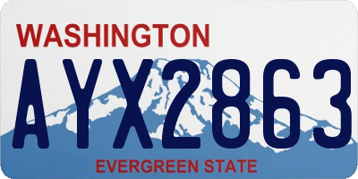 WA license plate AYX2863