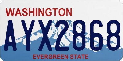 WA license plate AYX2868