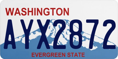 WA license plate AYX2872