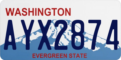 WA license plate AYX2874