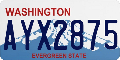 WA license plate AYX2875