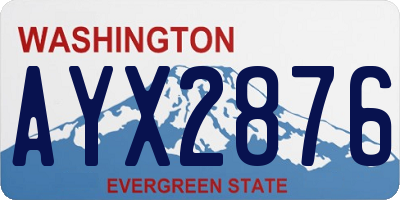 WA license plate AYX2876