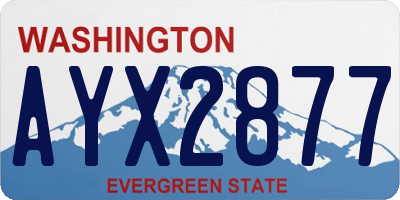 WA license plate AYX2877