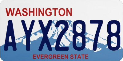 WA license plate AYX2878