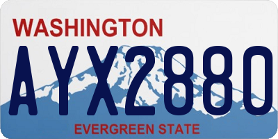 WA license plate AYX2880