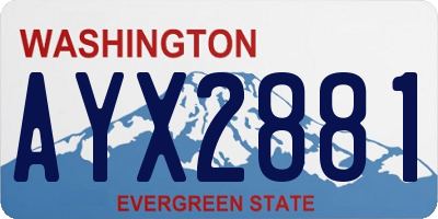 WA license plate AYX2881