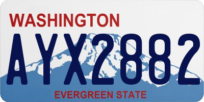 WA license plate AYX2882