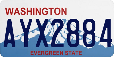 WA license plate AYX2884