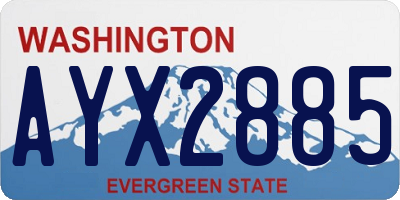 WA license plate AYX2885