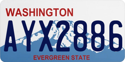 WA license plate AYX2886