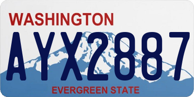 WA license plate AYX2887