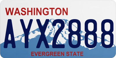 WA license plate AYX2888