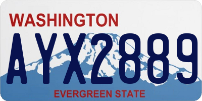 WA license plate AYX2889