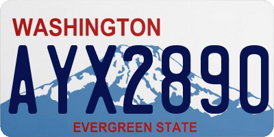 WA license plate AYX2890