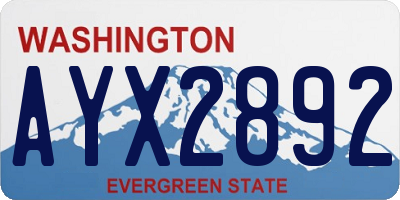 WA license plate AYX2892